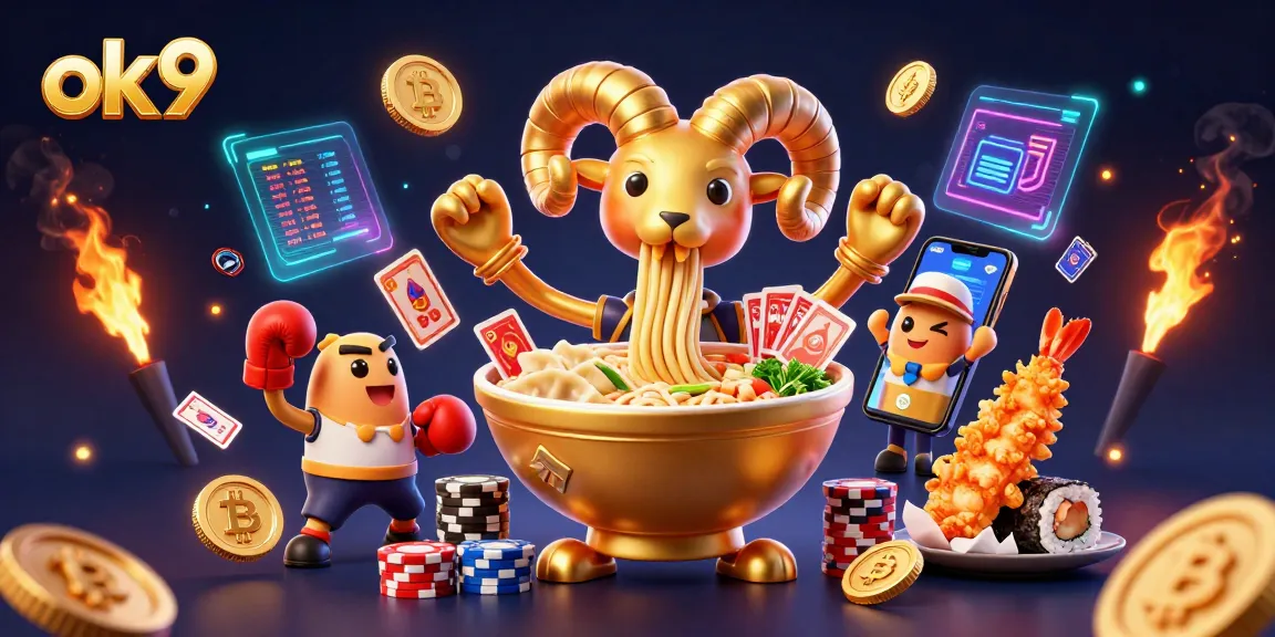 Bet on the exciting features of ok9 with a vibrant casino illustration showcasing game elements and characters.