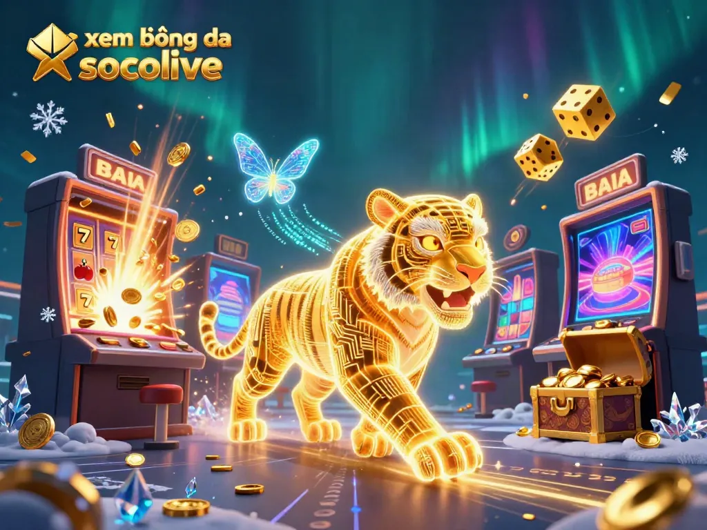 Watch the xemt bóng đá socolive tiger in a vibrant digital casino, showcasing interactive elements.